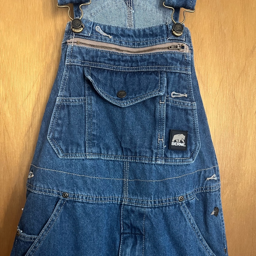 Berne Heritage - Unlined Washed Blue Denim Bib Overall size 34x32